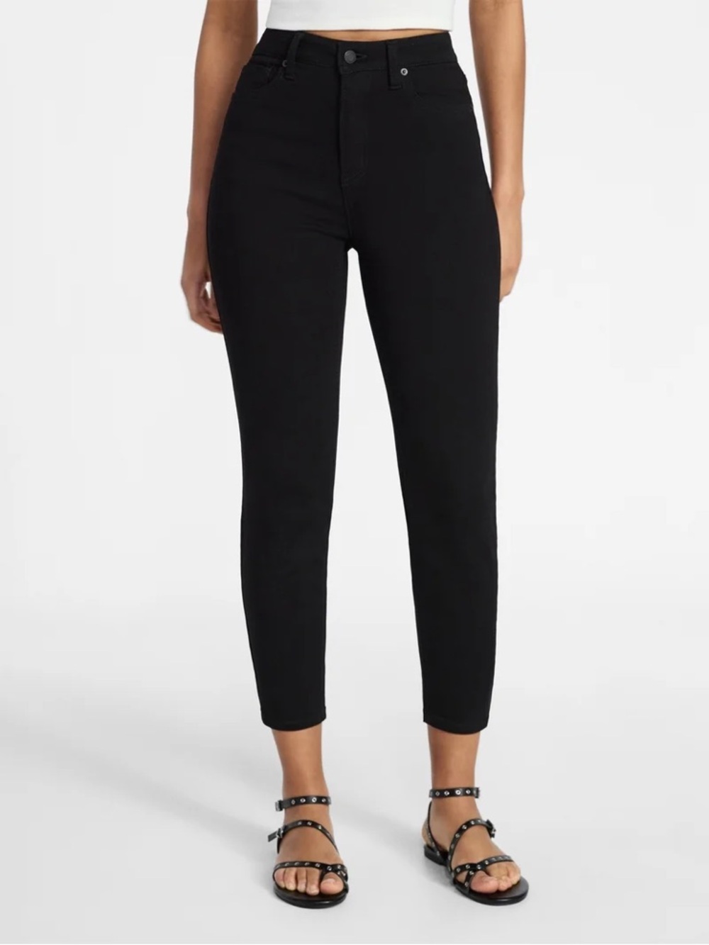 No‎ Boundaries Black High-Rise Ankle Skinny Crop Jeans, Size 15